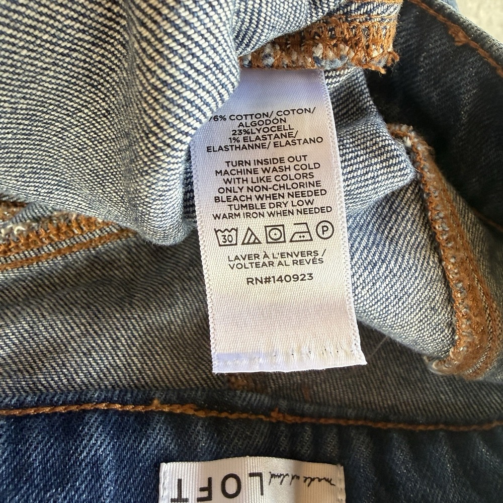 Loft The Straight High Rise Regular Medium Wash Jeans Size 31 NWT 31/12 - Picture 6 of 8
